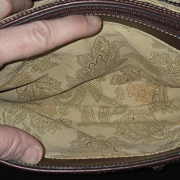 Etienne Aigner VTG Woven Paper & Jute Straw Three Section Shoulder Bag 13"X7"X4" - Picture 10 of 13